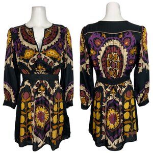 Ba&sh Fedora Scarf Print Dress XS Noir Floral Long Sleeve